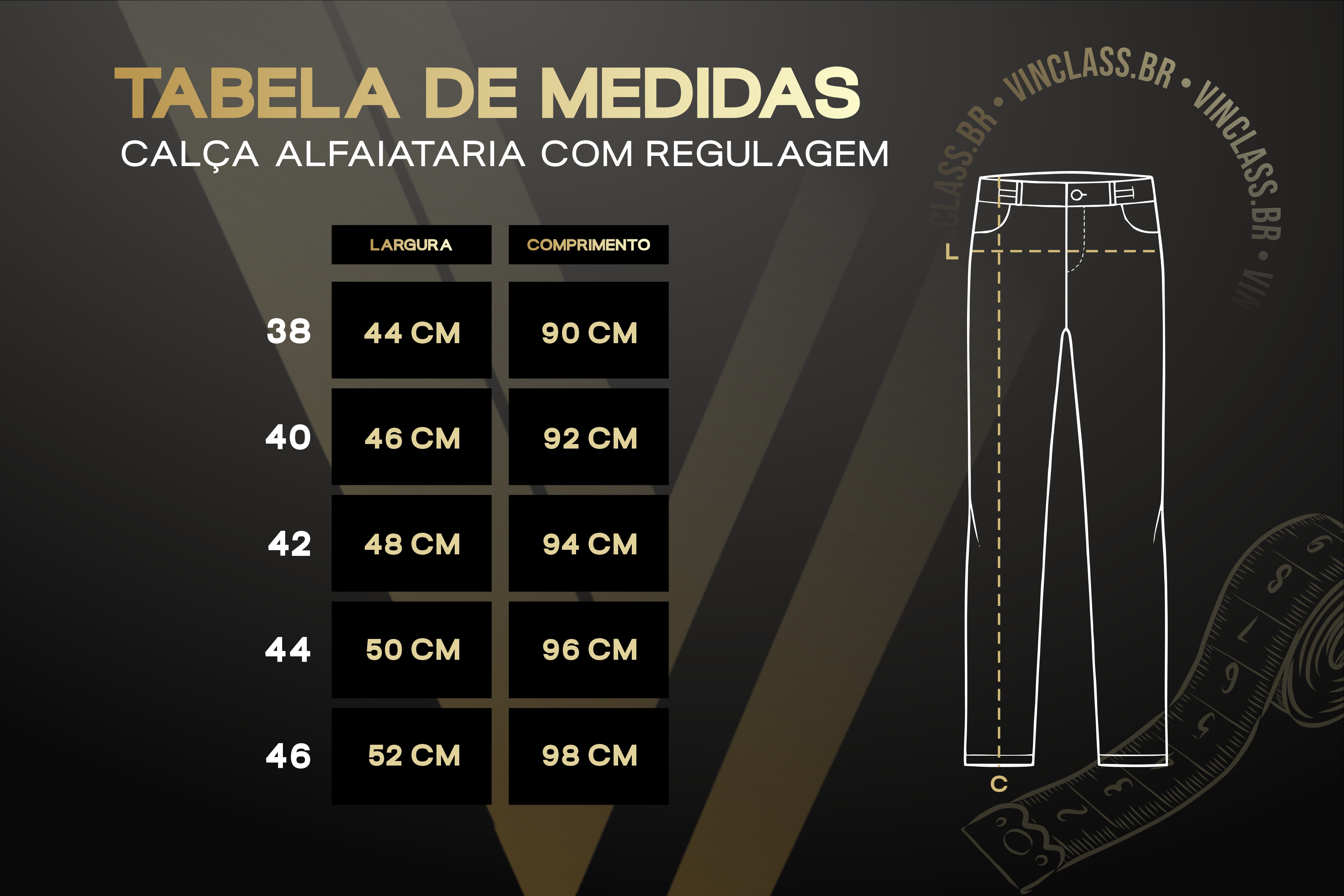 calça alfaiataria com regulagem